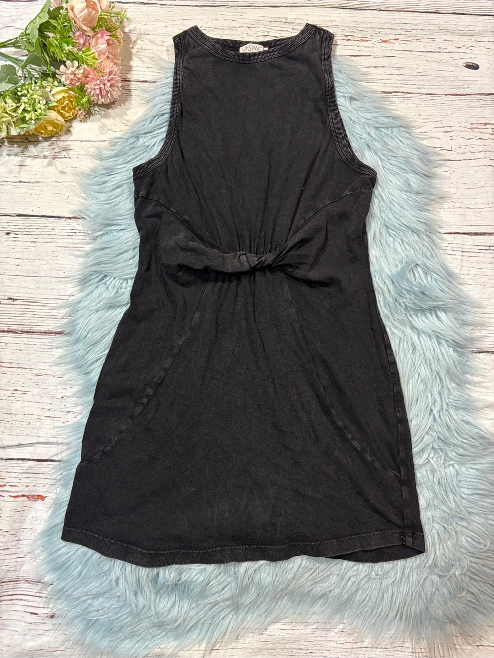 L Space Womens Black Seaview Knot Detail Cotton Minidress